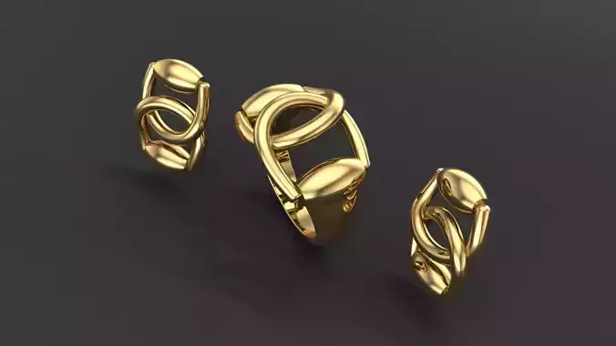 Gucci Collection gold ring 3D print model