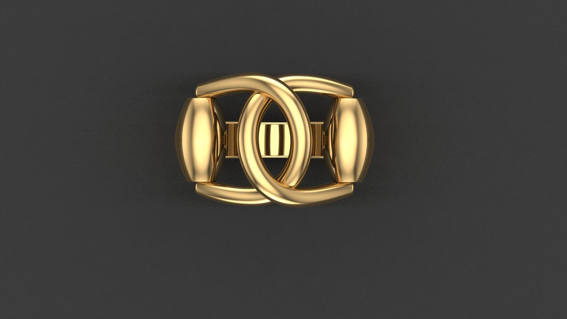 Gucci Collection gold ring 3D print model_4
