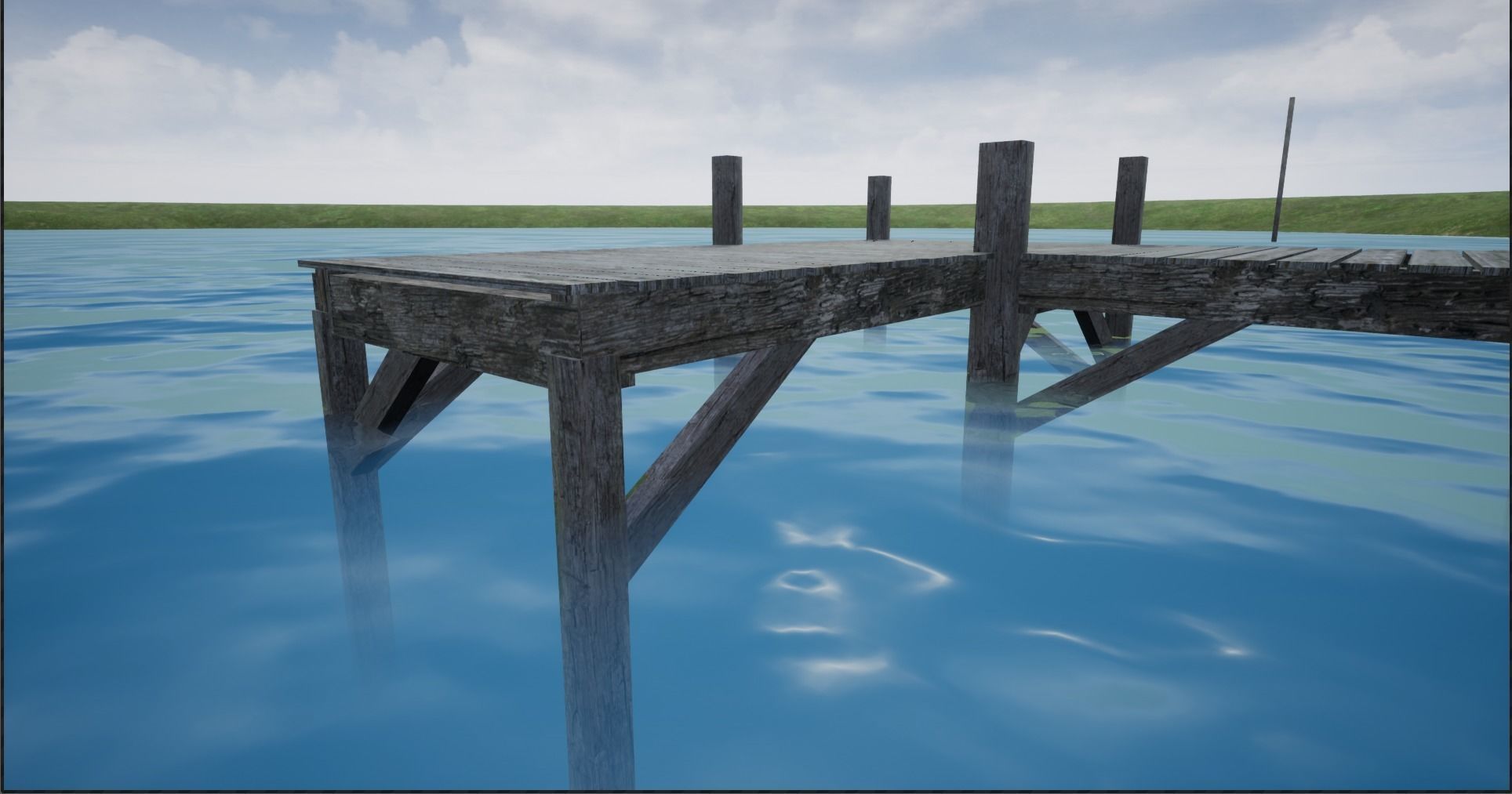 Modular Lowpoly Wooden Dock Parts Low-poly 3D model_19