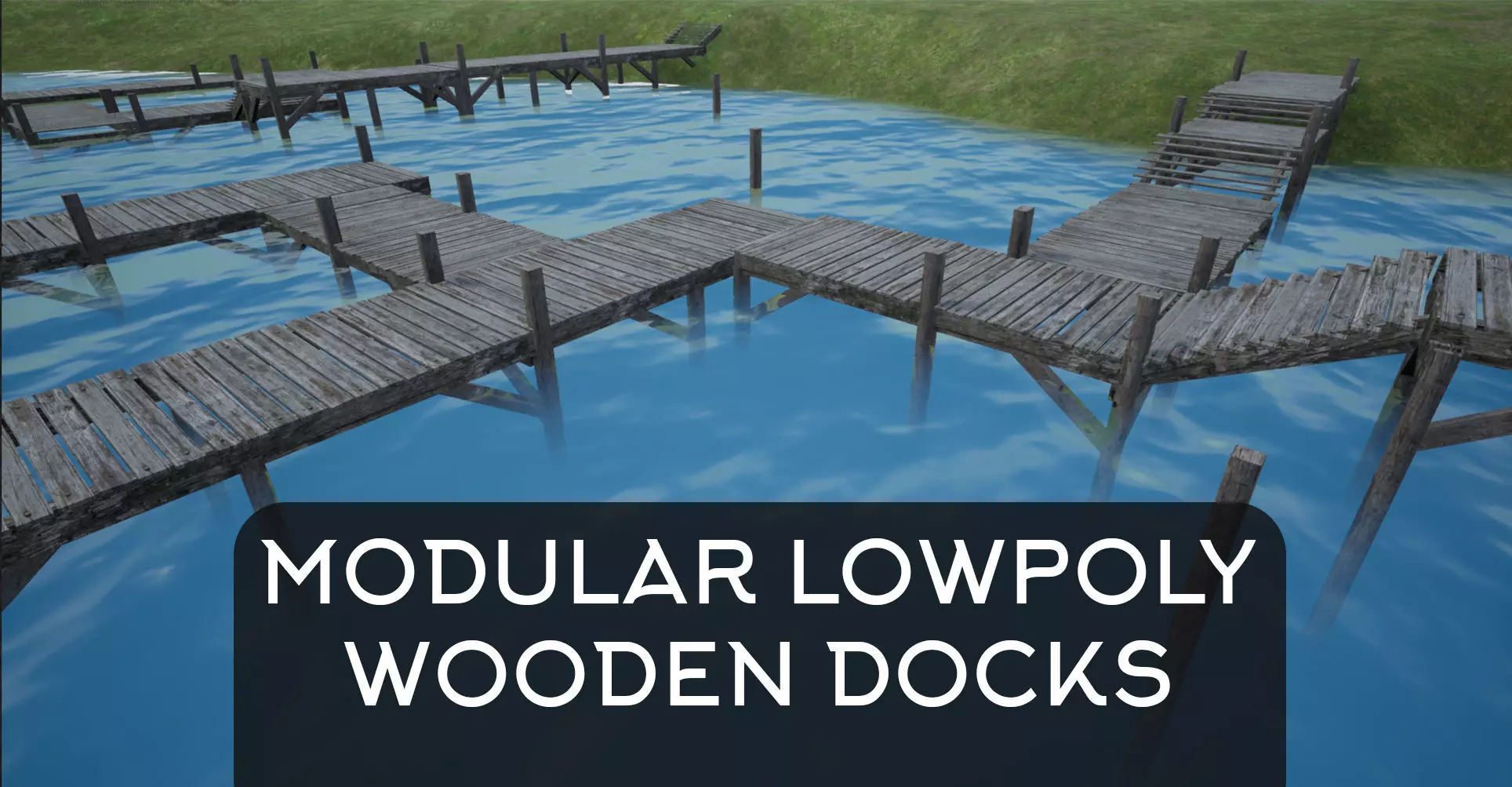 Modular Lowpoly Wooden Dock Parts Low-poly 3D model_0