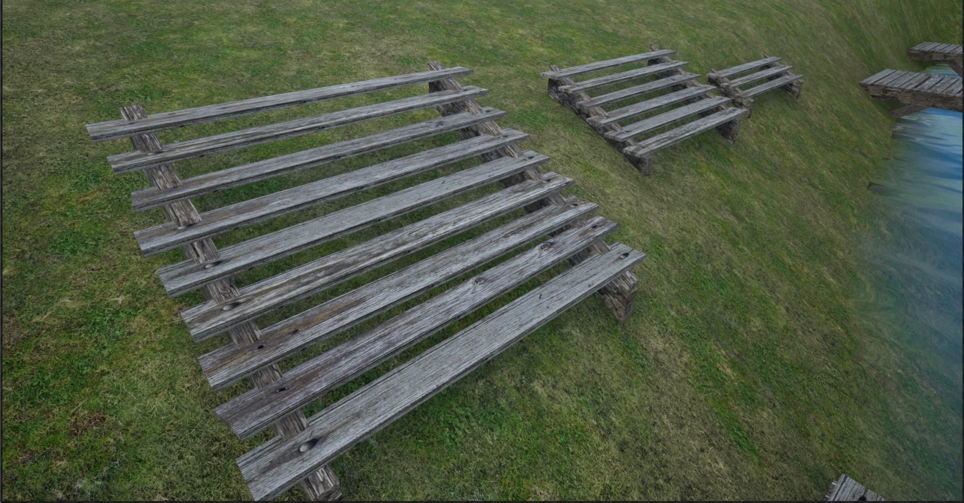 Modular Lowpoly Wooden Dock Parts Low-poly 3D model_21