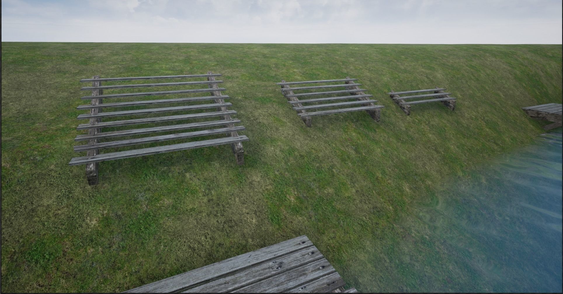 Modular Lowpoly Wooden Dock Parts Low-poly 3D model_13