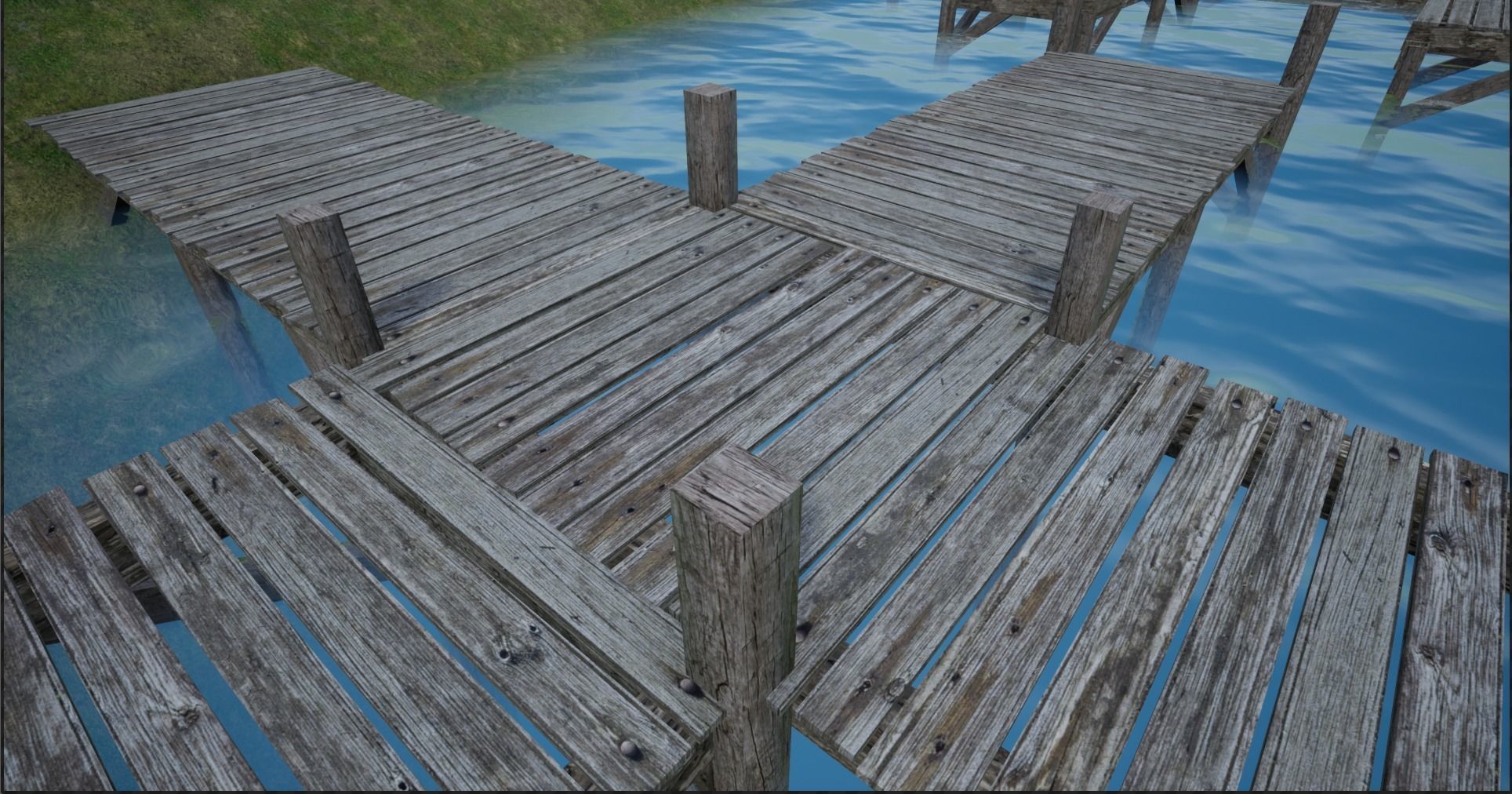 Modular Lowpoly Wooden Dock Parts Low-poly 3D model_22