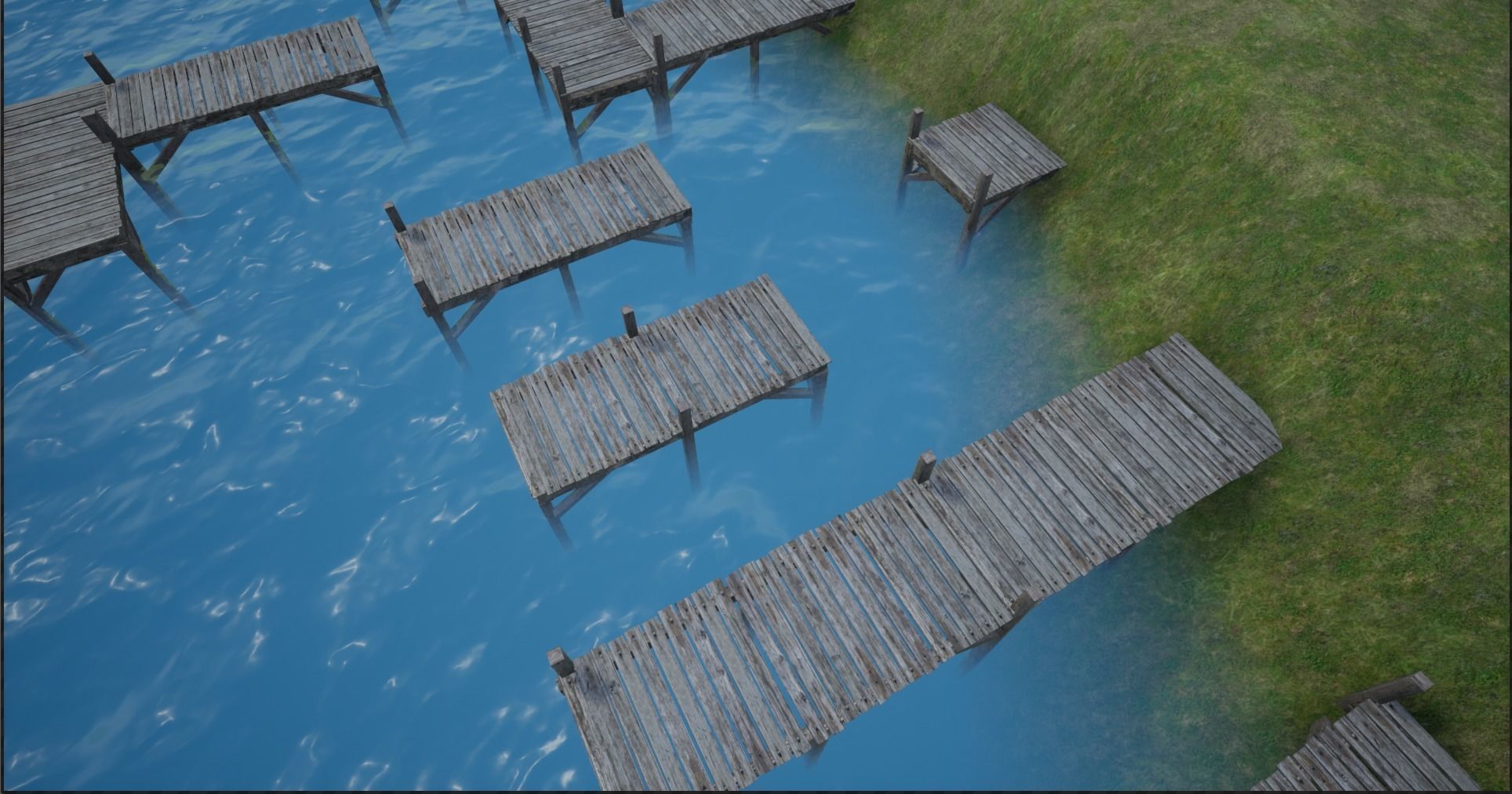 Modular Lowpoly Wooden Dock Parts Low-poly 3D model_18