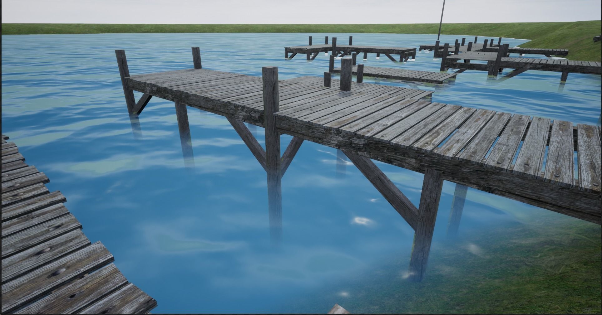 Modular Lowpoly Wooden Dock Parts Low-poly 3D model_25