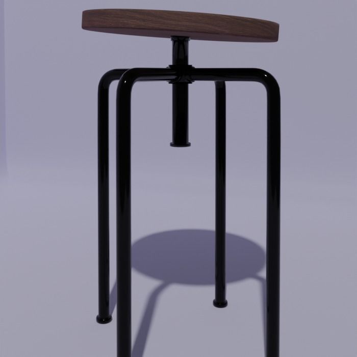 Free Stool Pack of 4 - PBR Lowpoly 3D model - Cuboidal Studios Free low-poly 3D model_12
