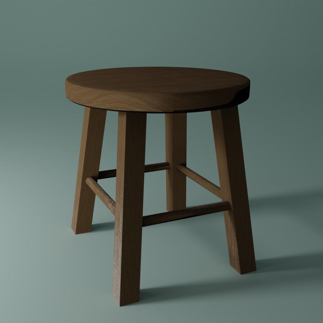 Free Stool Pack of 4 - PBR Lowpoly 3D model - Cuboidal Studios Free low-poly 3D model_9