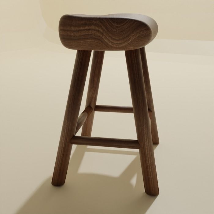 Free Stool Pack of 4 - PBR Lowpoly 3D model - Cuboidal Studios Free low-poly 3D model_7