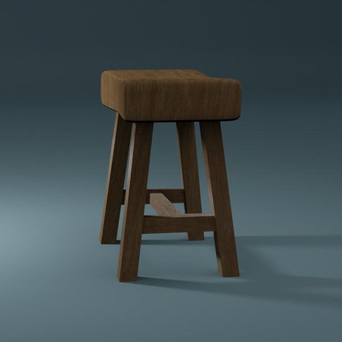 Free Stool Pack of 4 - PBR Lowpoly 3D model - Cuboidal Studios Free low-poly 3D model_4