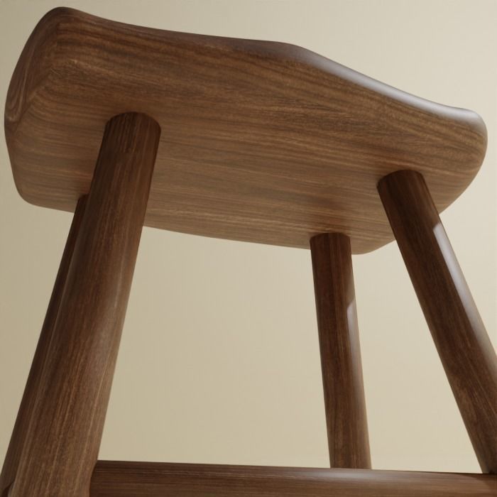 Free Stool Pack of 4 - PBR Lowpoly 3D model - Cuboidal Studios Free low-poly 3D model_8