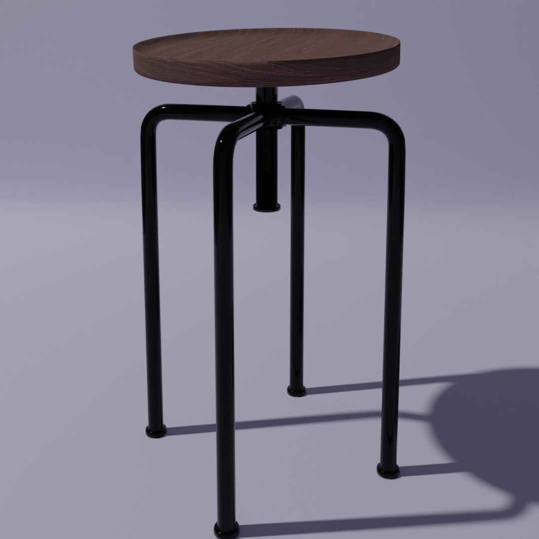 Free Stool Pack of 4 - PBR Lowpoly 3D model - Cuboidal Studios Free low-poly 3D model_11