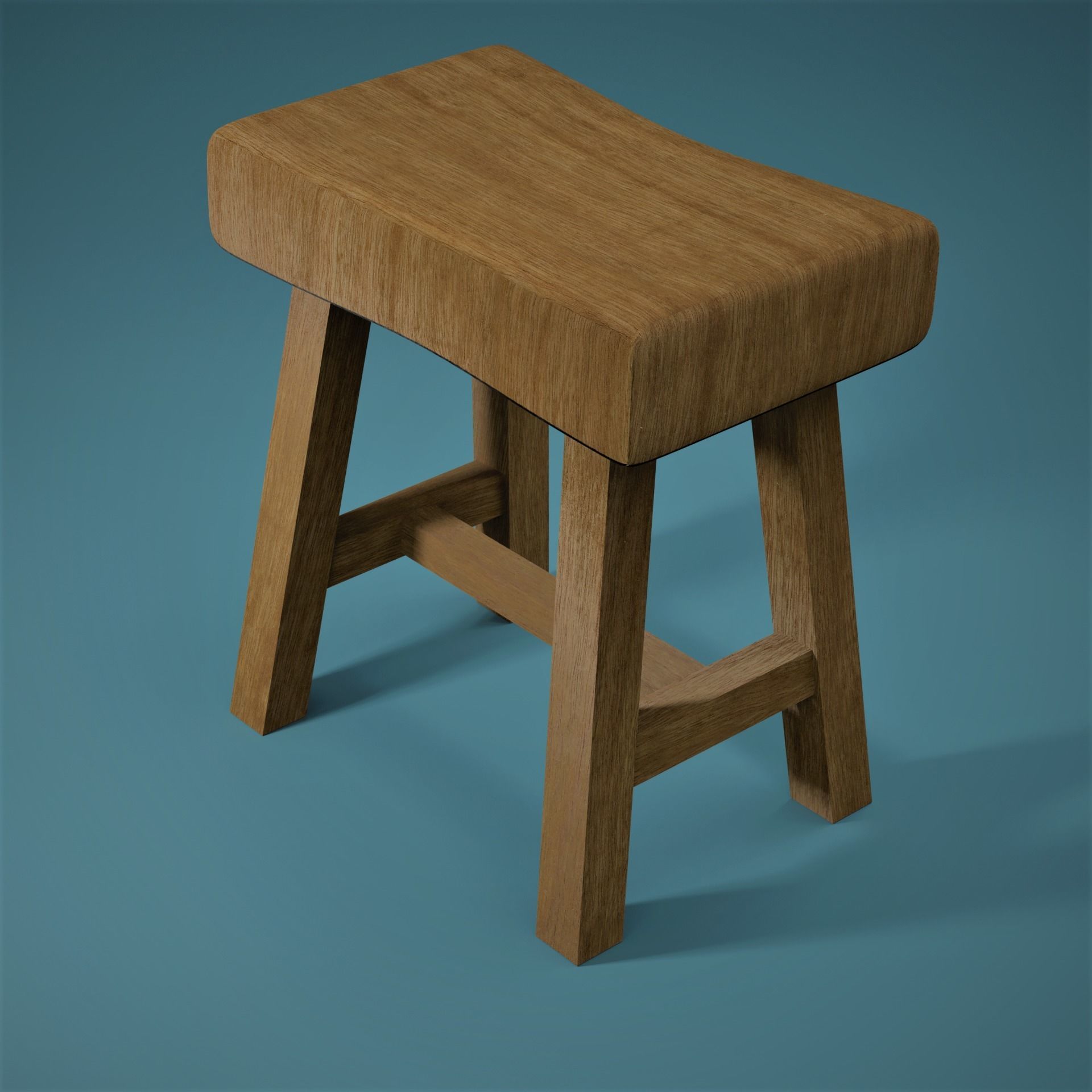 Free Stool Pack of 4 - PBR Lowpoly 3D model - Cuboidal Studios Free low-poly 3D model_3
