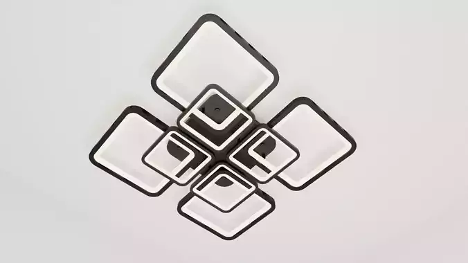 A modern square-shaped LED chandelier