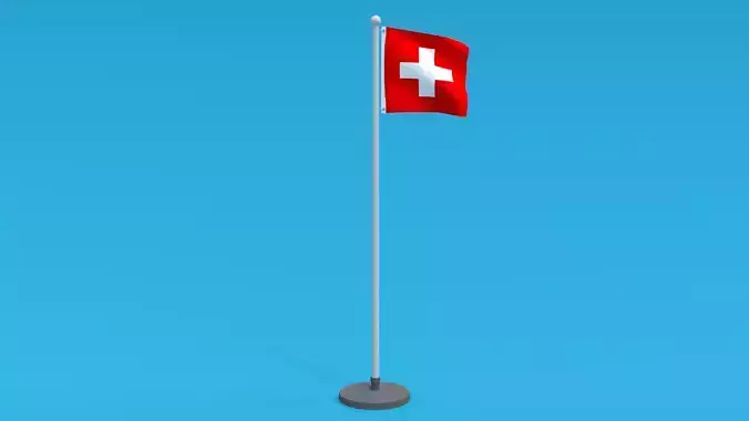 Low Poly Seamless Animated Switzerland Flag