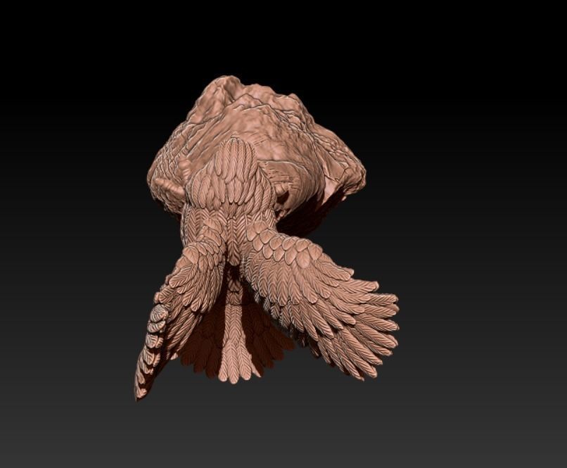 Eagle on rock  3D print model_5