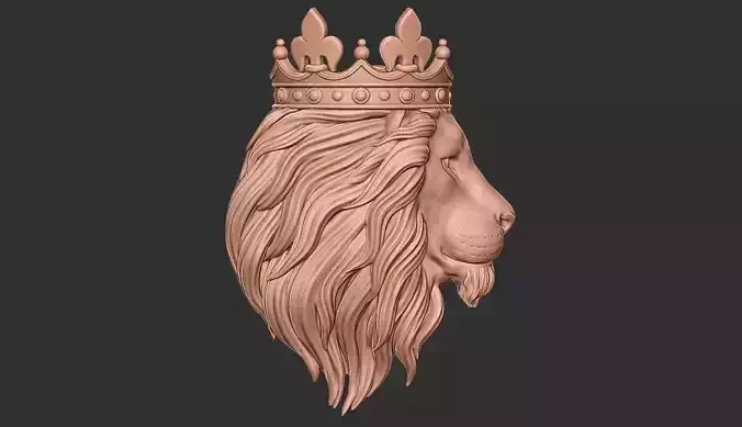 lion crown head pendant 3D print model