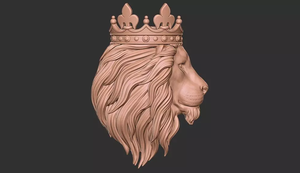 lion crown head pendant 3D print model 3D print model_0