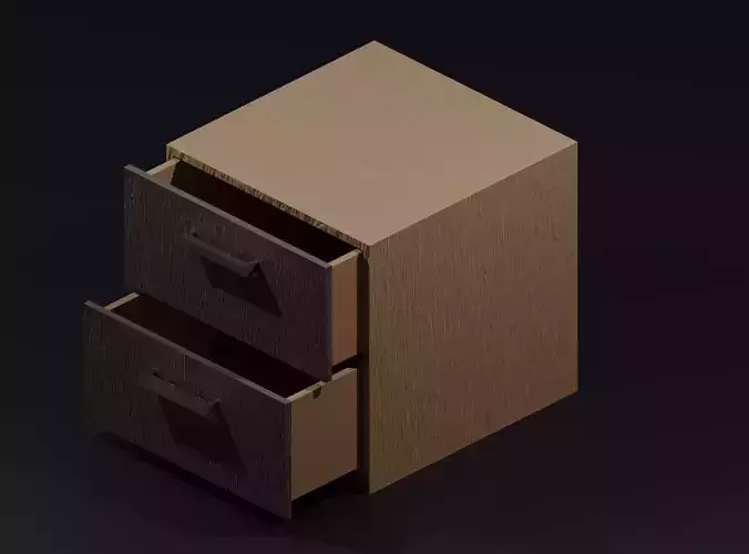 Low poly drawer cabinet