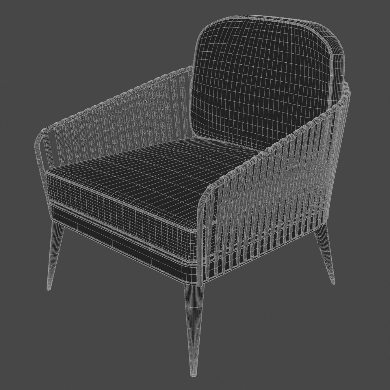 Outdoors Chair Low-poly 3D model_4
