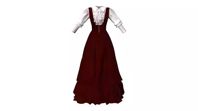 Elegant Aristocrat High Waist Corset Long Skirt Dress Outfit