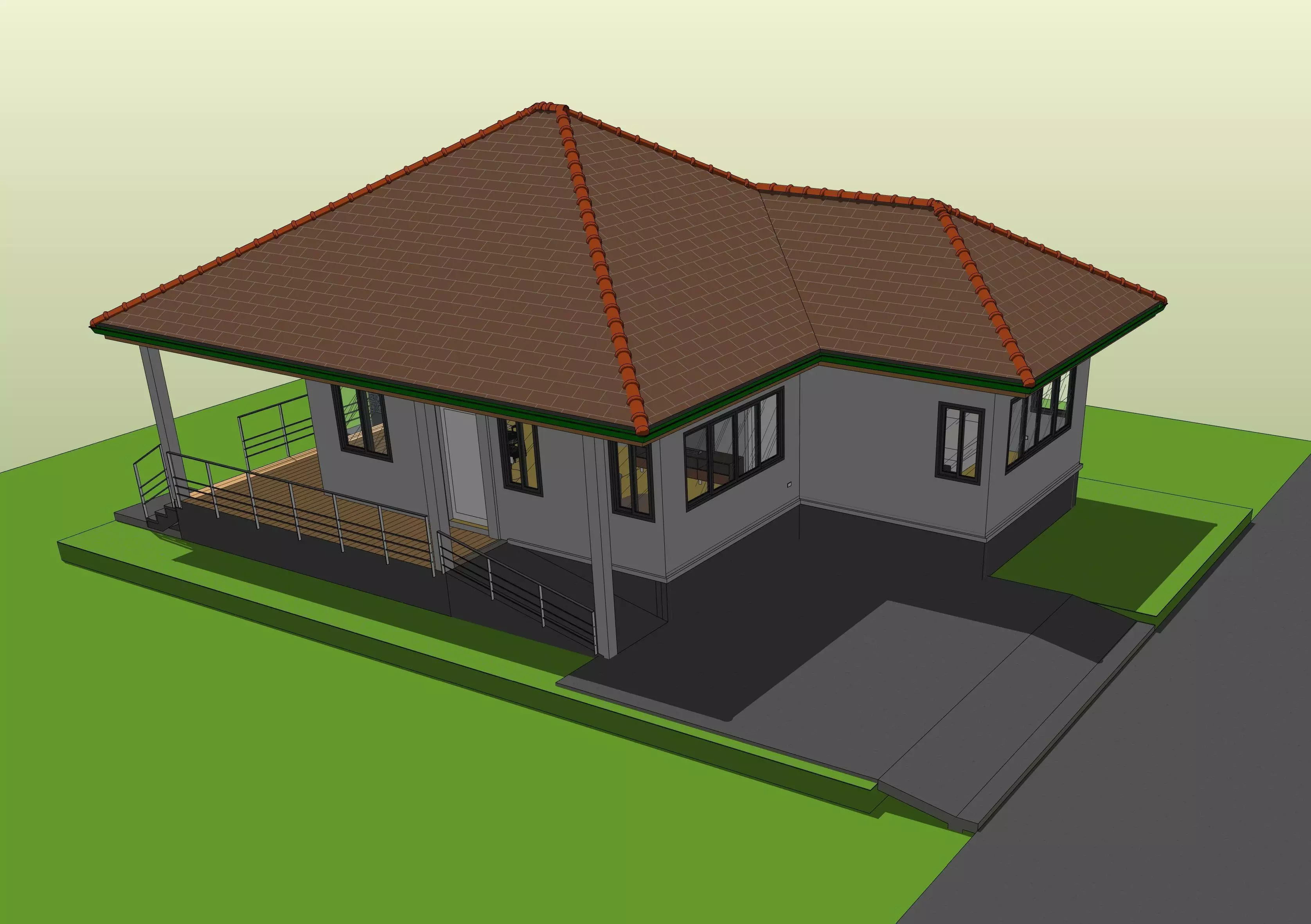 Small house by REVIT 3D model_0