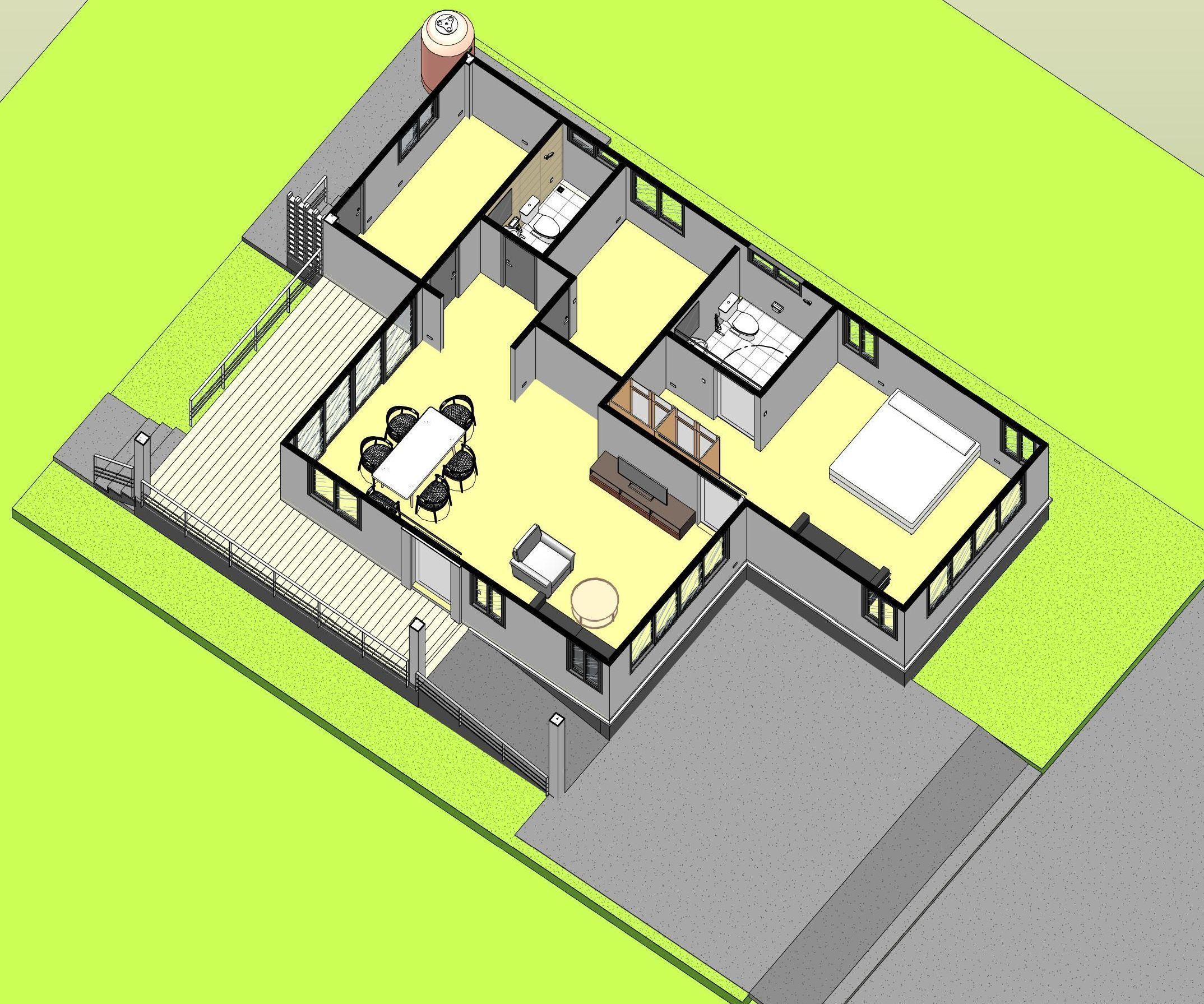 Small house by REVIT 3D model_4