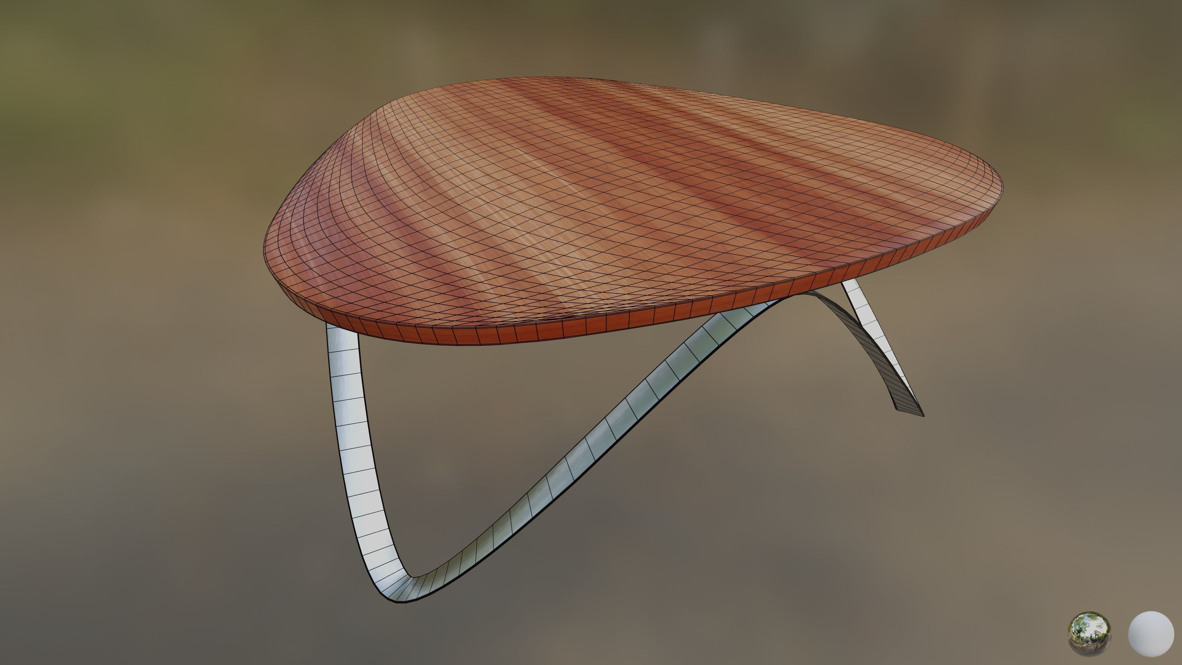 Modern Coffee Table  Low-poly 3D model_8