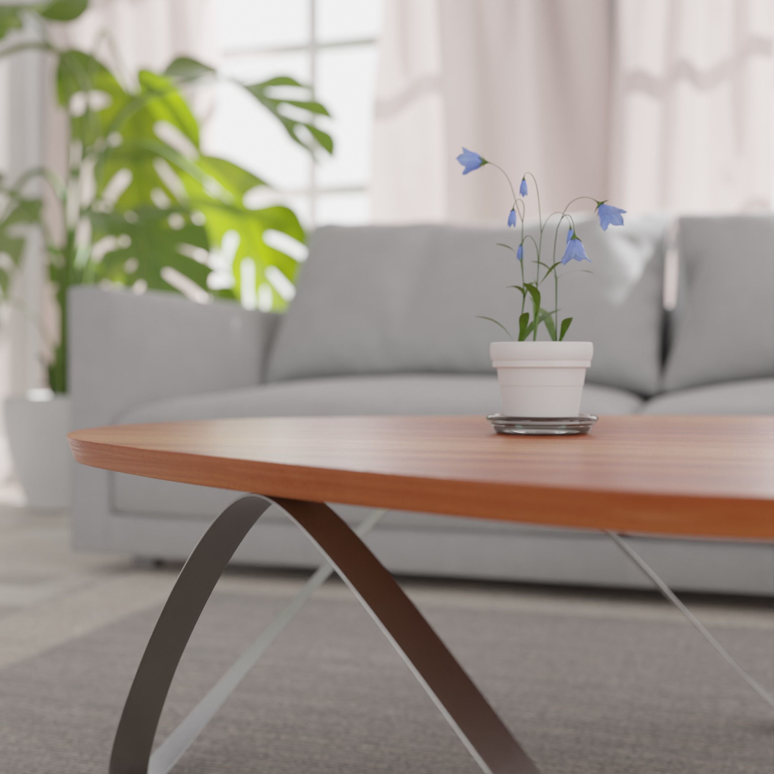 Modern Coffee Table  Low-poly 3D model_2