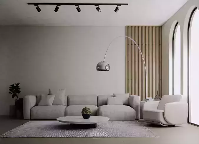 LIVING ROOM 001    3D MODEL AND SCENE    JAPANDI INTERIORS 3D model