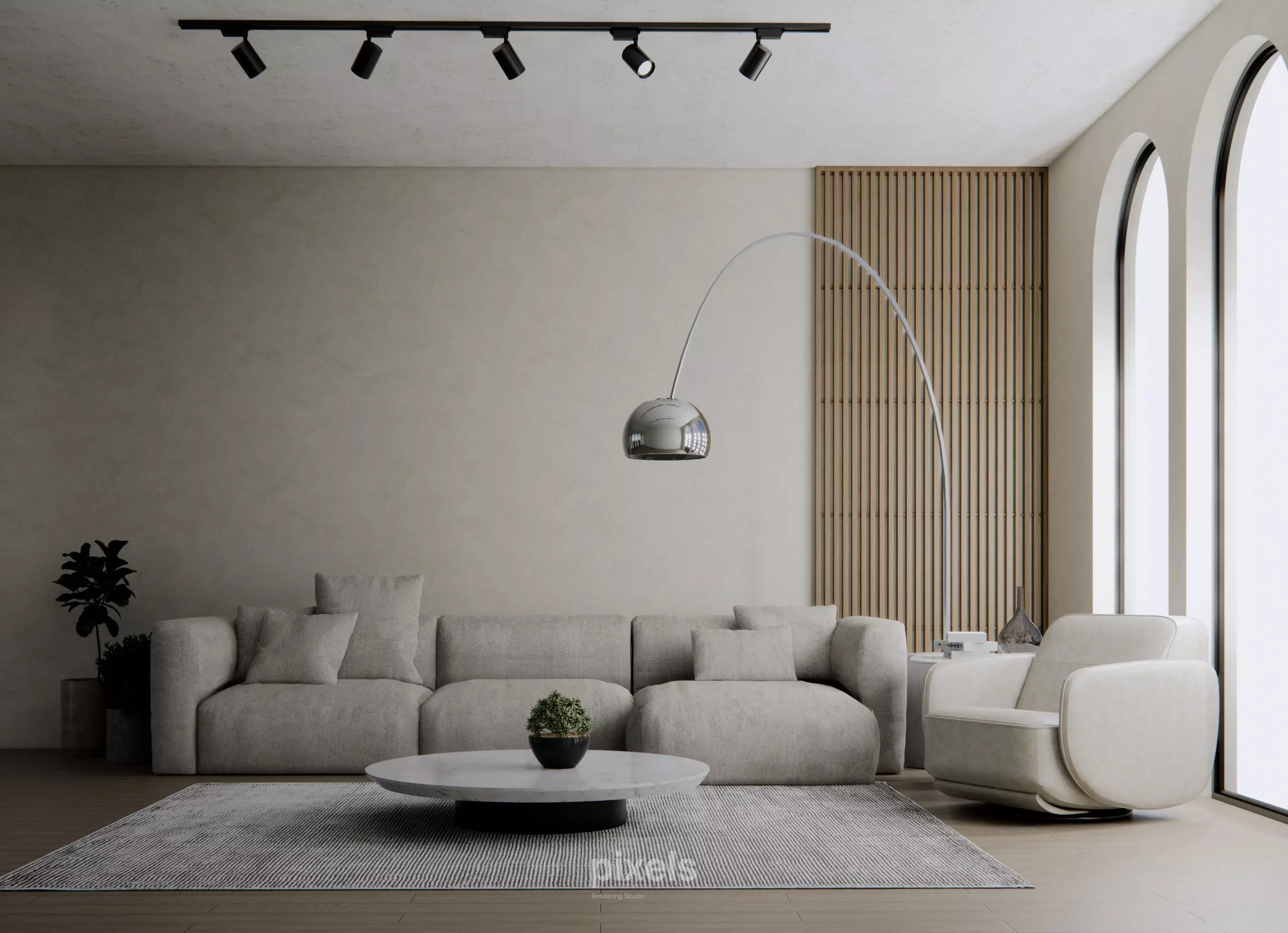 LIVING ROOM 001 3D MODEL AND SCENE JAPANDI INTERIORS 3D model_0