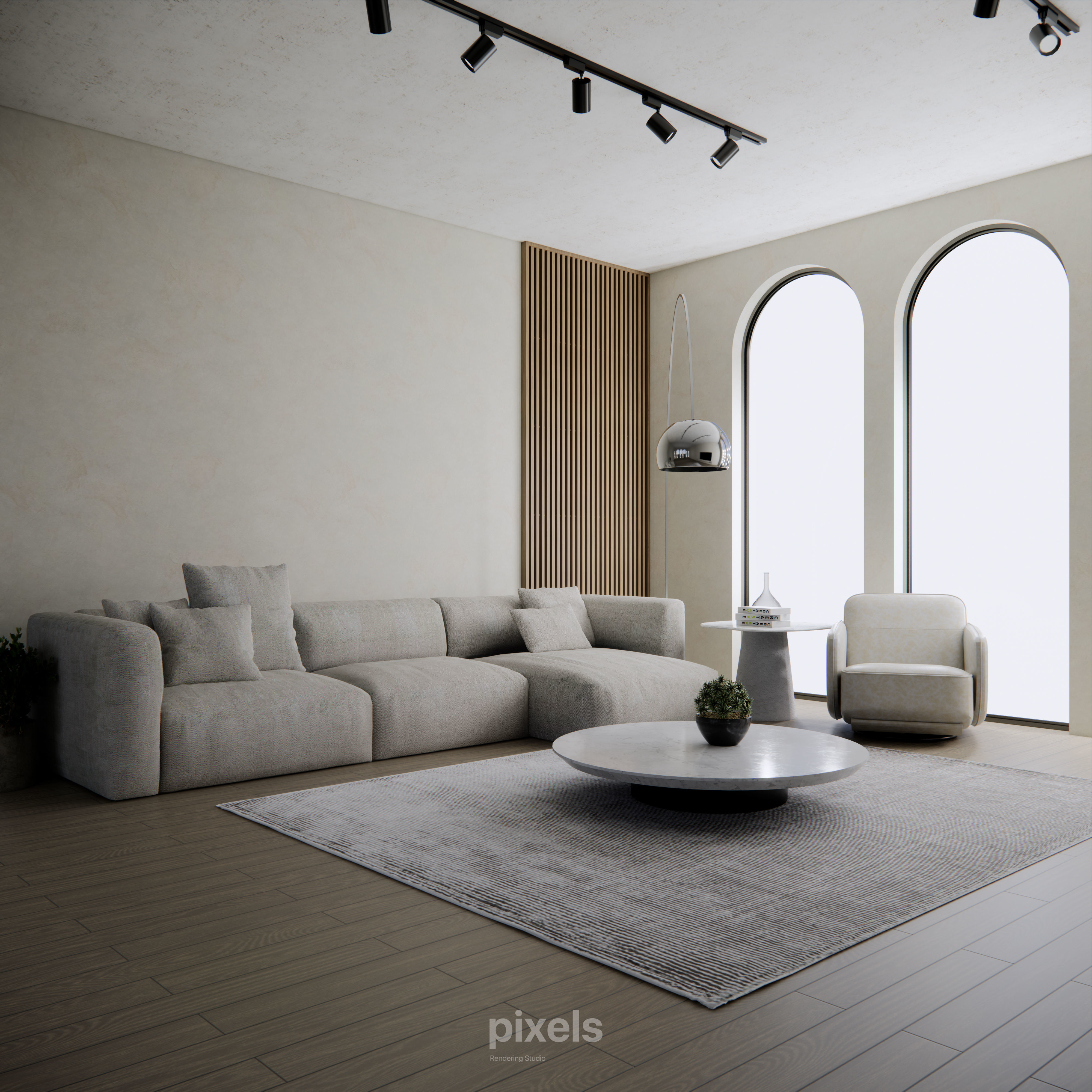 LIVING ROOM 001 3D MODEL AND SCENE JAPANDI INTERIORS 3D model_1