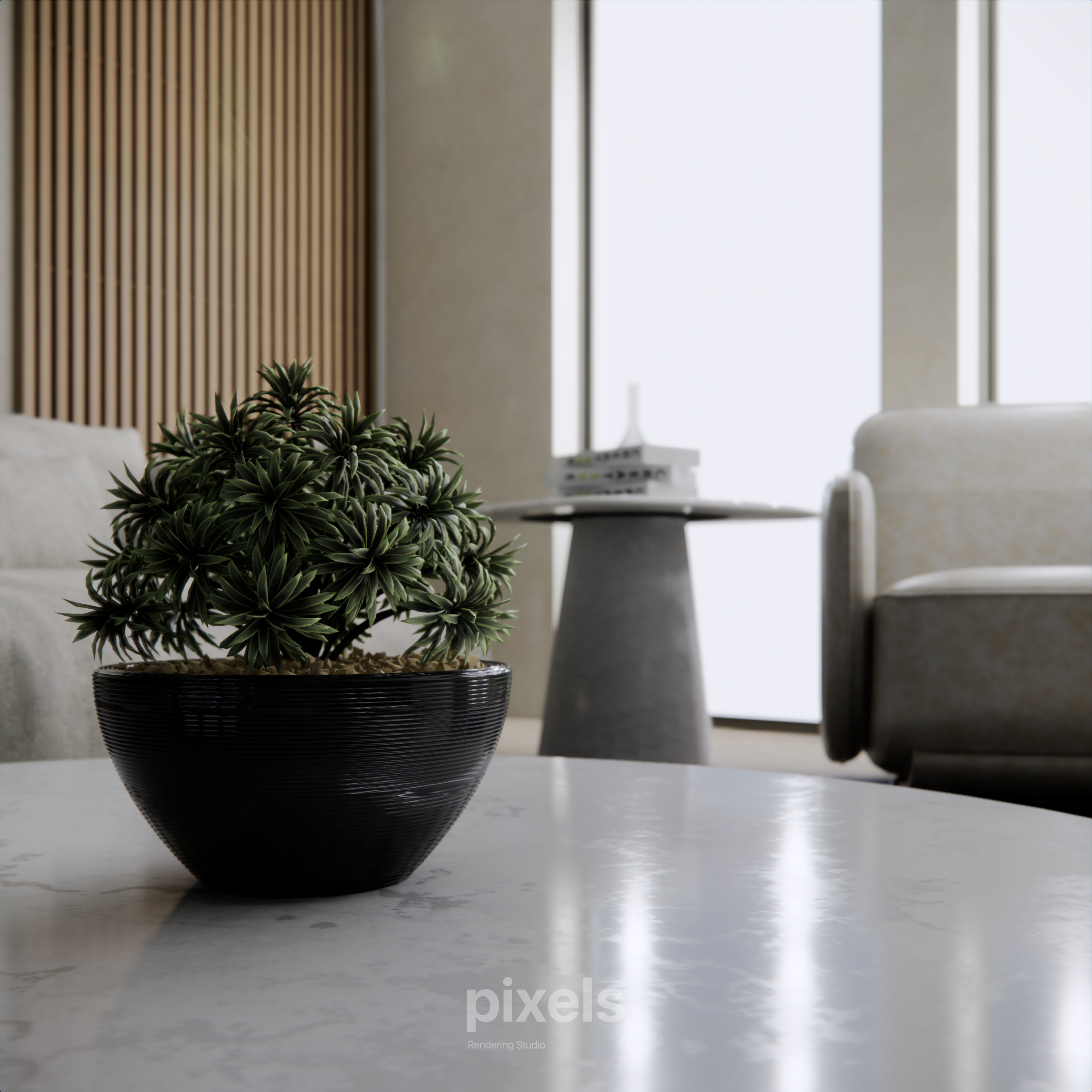 LIVING ROOM 001 3D MODEL AND SCENE JAPANDI INTERIORS 3D model_3