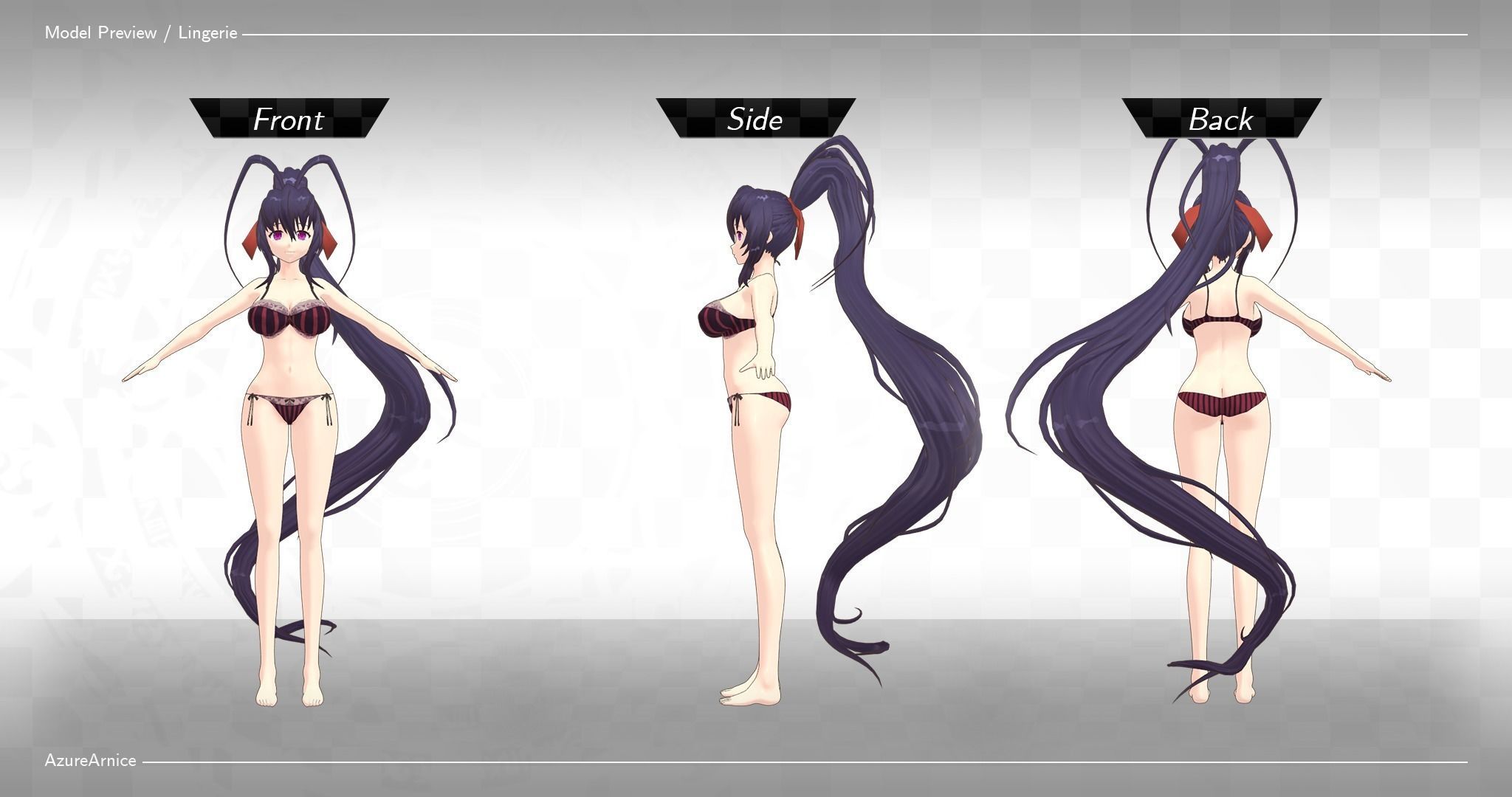 Highschool DxD - Akeno Himejima MMD Model DELUXE Low-poly 3D model_7