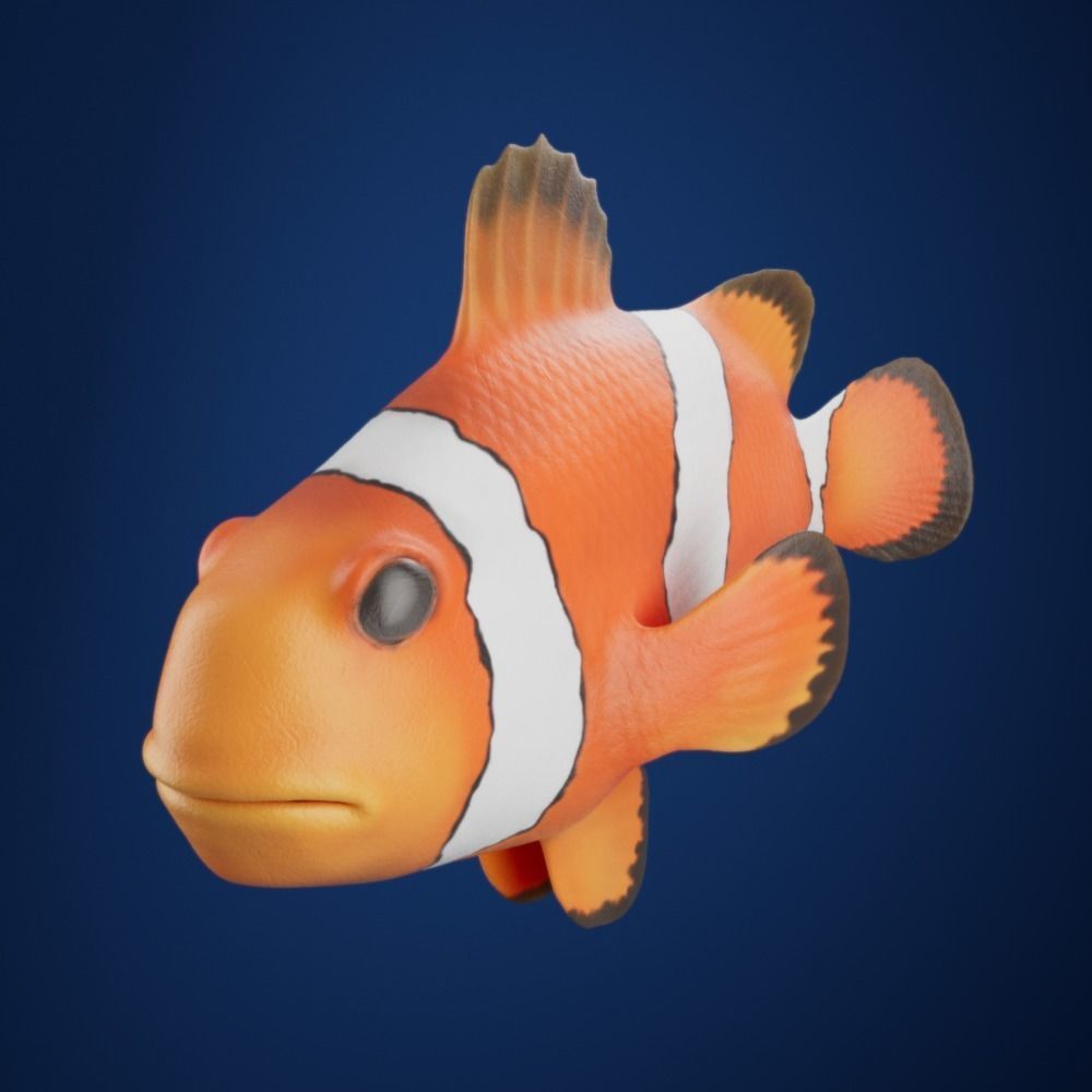 Cute Realistic Animation-Ready Clownfish 3D model_2