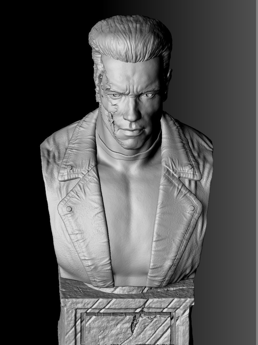 Terminator T-800 BUST 2 options for 3D printing STL 3D print model_13