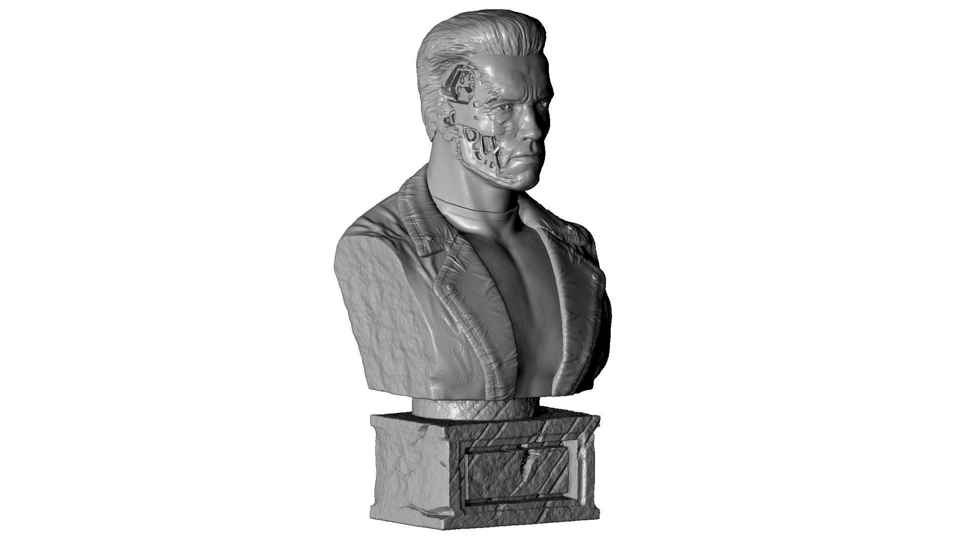 Terminator T-800 BUST 2 options for 3D printing STL 3D print model_17
