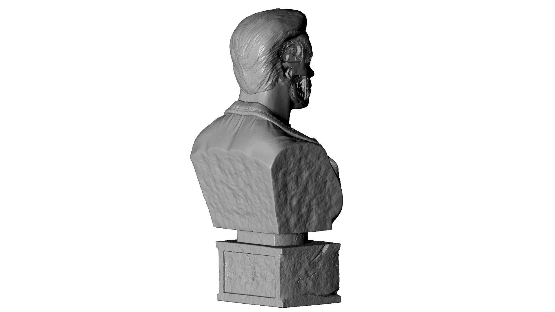 Terminator T-800 BUST 2 options for 3D printing STL 3D print model_20