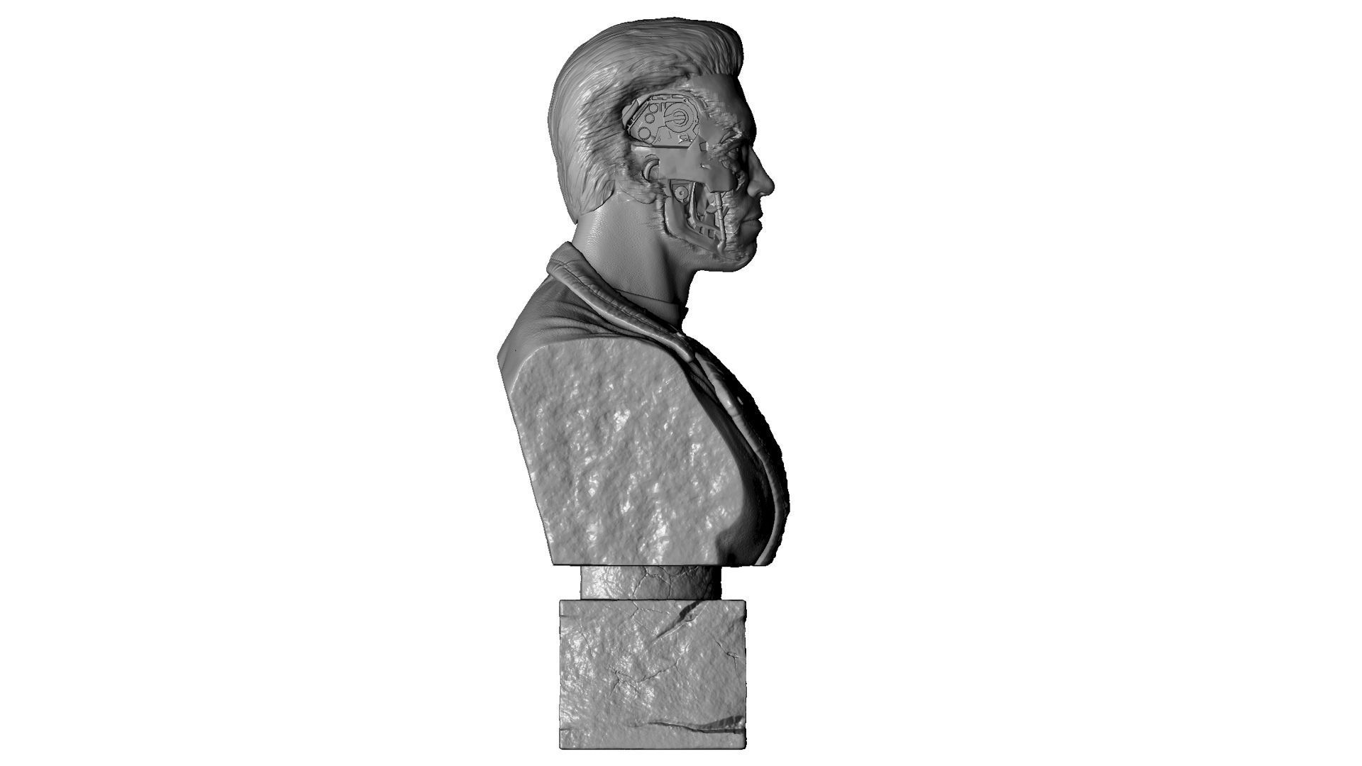 Terminator T-800 BUST 2 options for 3D printing STL 3D print model_19
