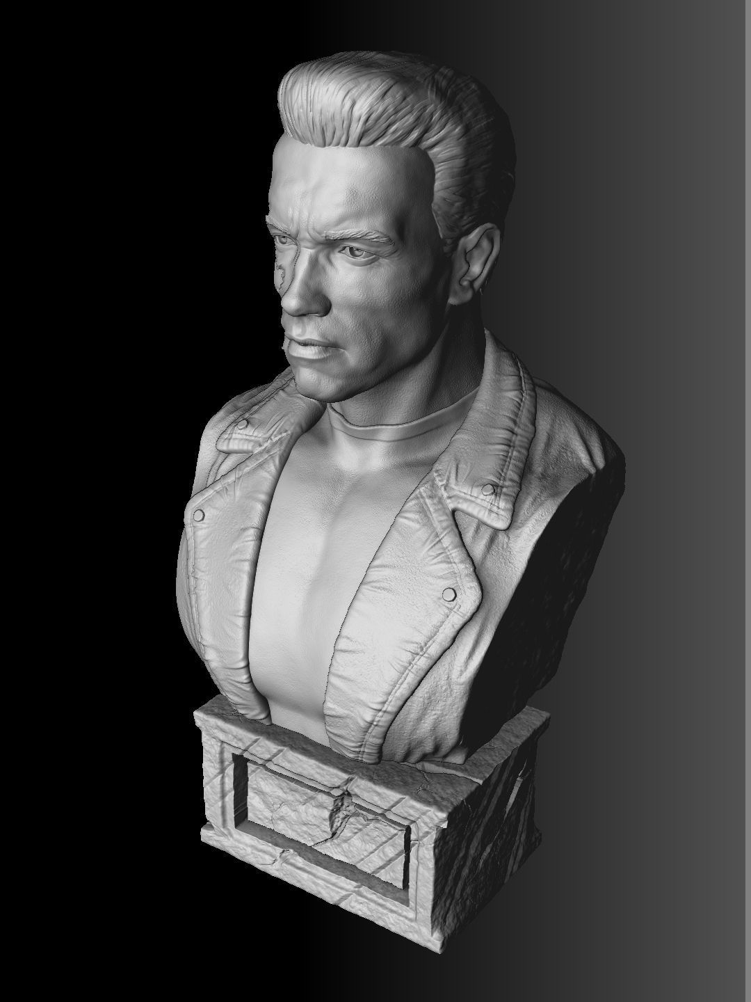 Terminator T-800 BUST 2 options for 3D printing STL 3D print model_24
