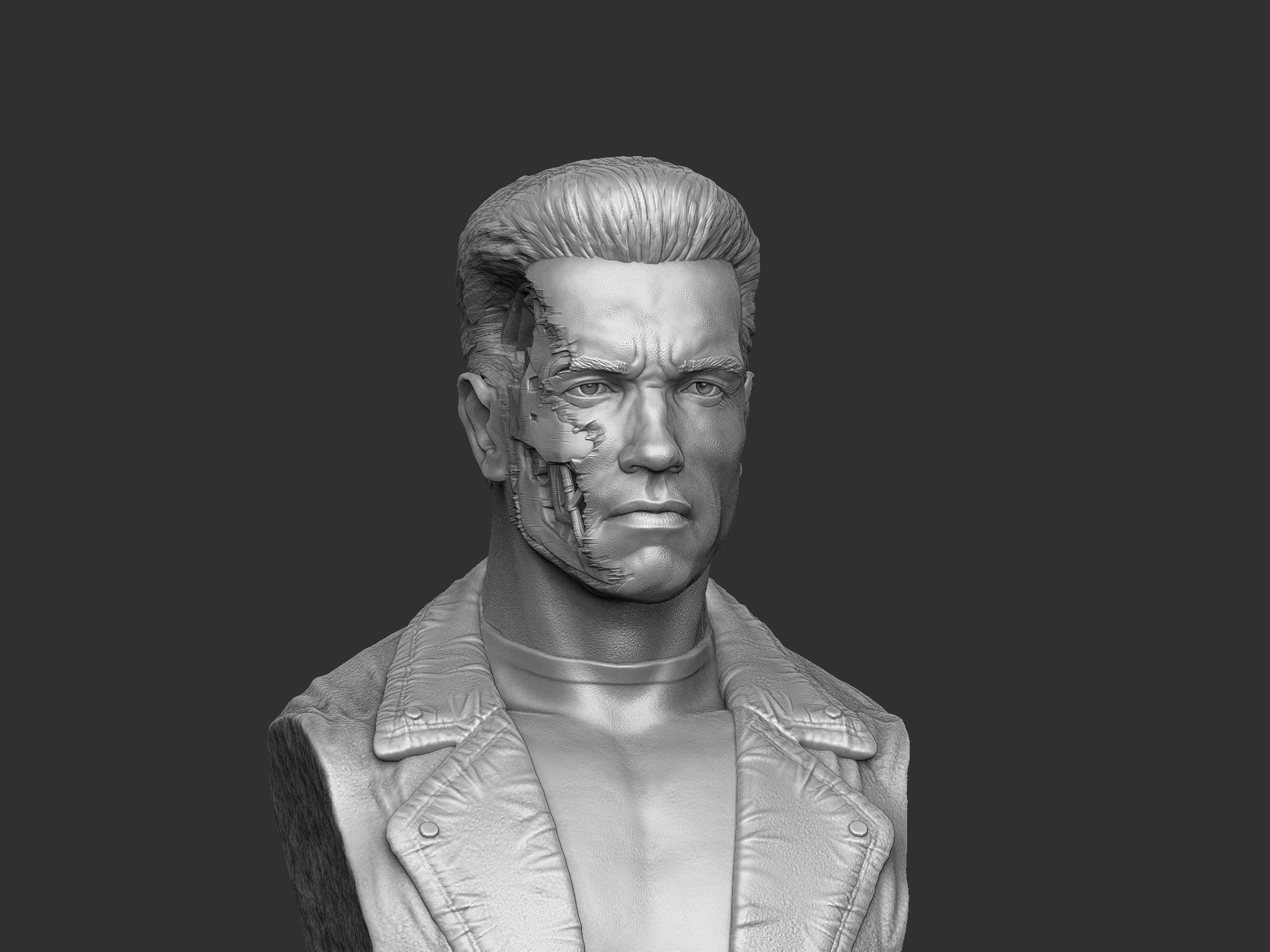 Terminator T-800 BUST 2 options for 3D printing STL 3D print model_42
