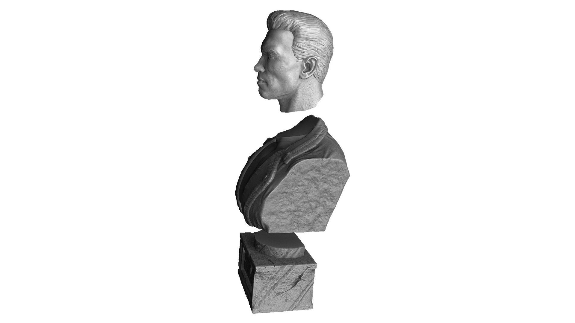 Terminator T-800 BUST 2 options for 3D printing STL 3D print model_9