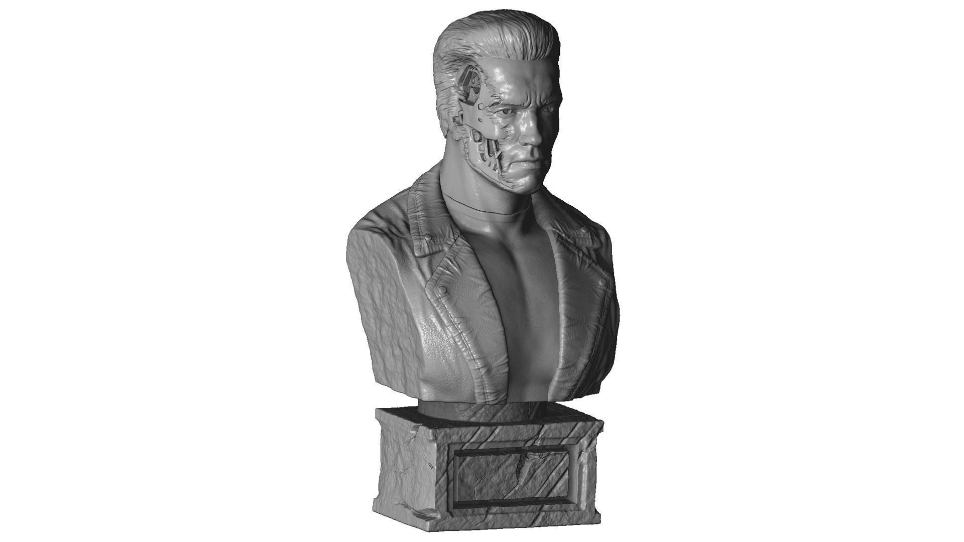Terminator T-800 BUST 2 options for 3D printing STL 3D print model_15