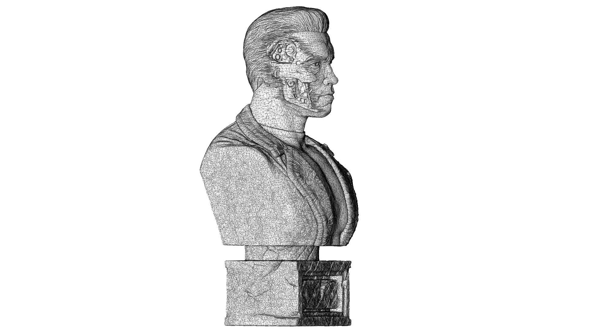 Terminator T-800 BUST 2 options for 3D printing STL 3D print model_38