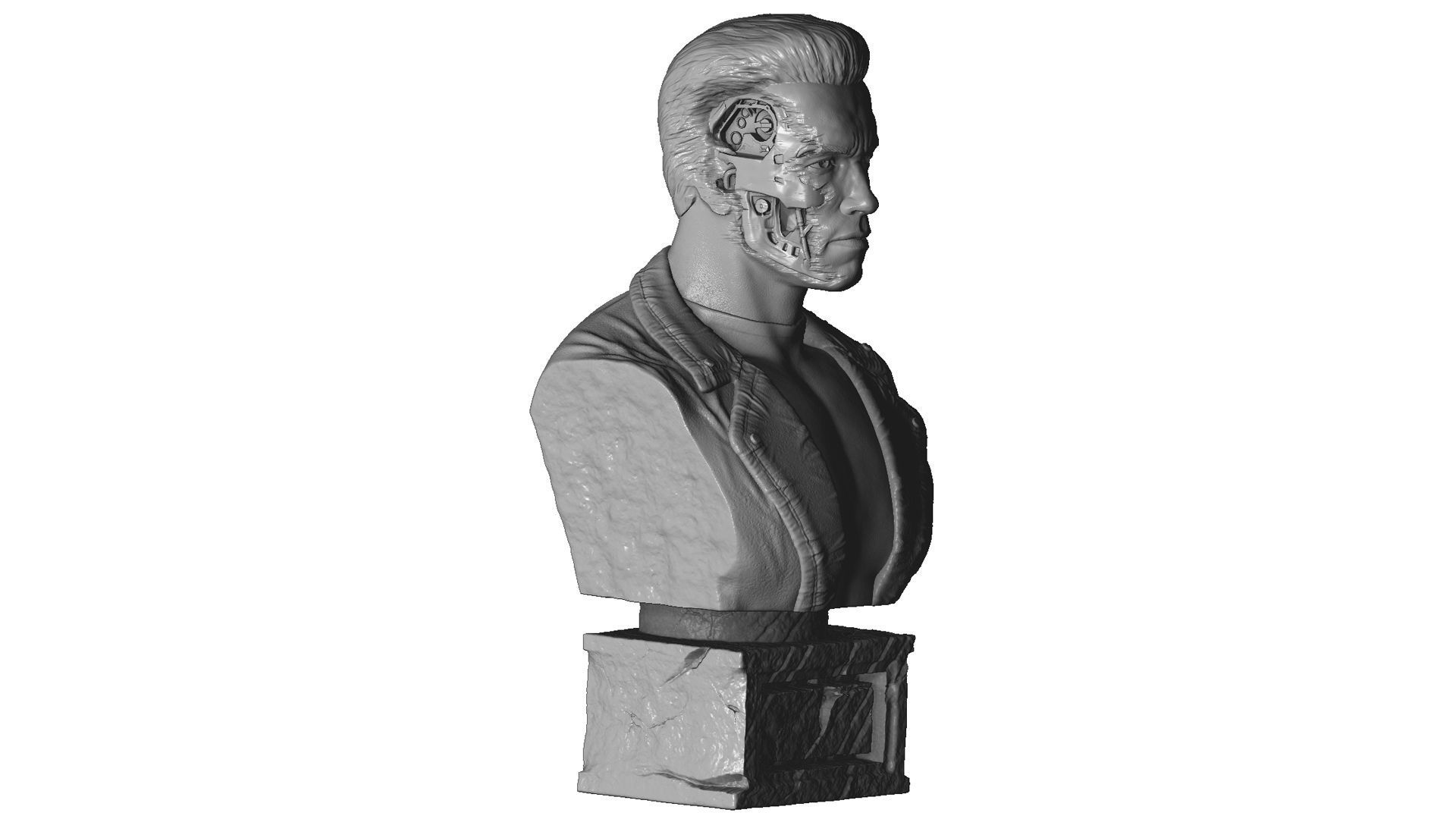 Terminator T-800 BUST 2 options for 3D printing STL 3D print model_18