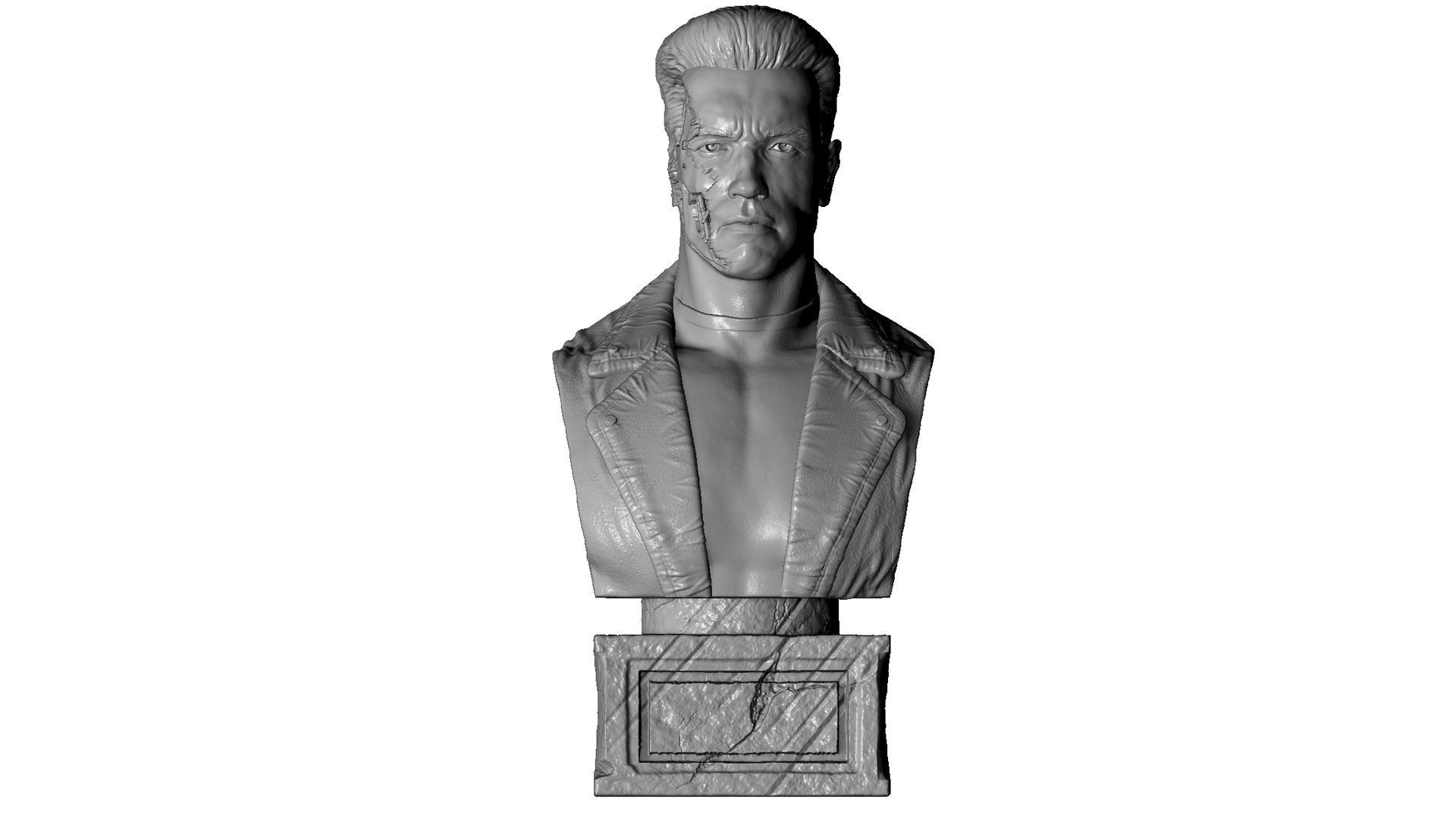 Terminator T-800 BUST 2 options for 3D printing STL 3D print model_16