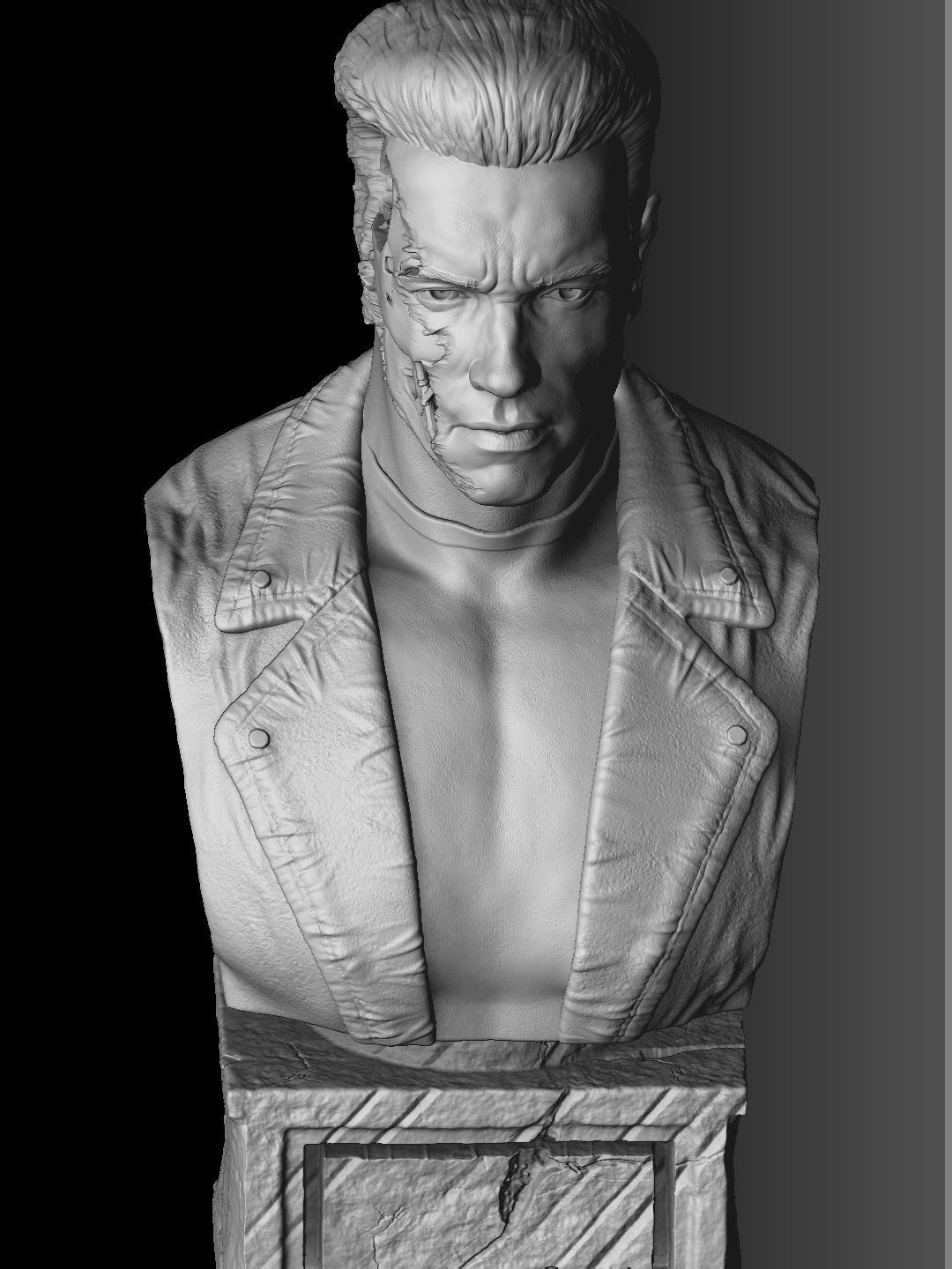 Terminator T-800 BUST 2 options for 3D printing STL 3D print model_28