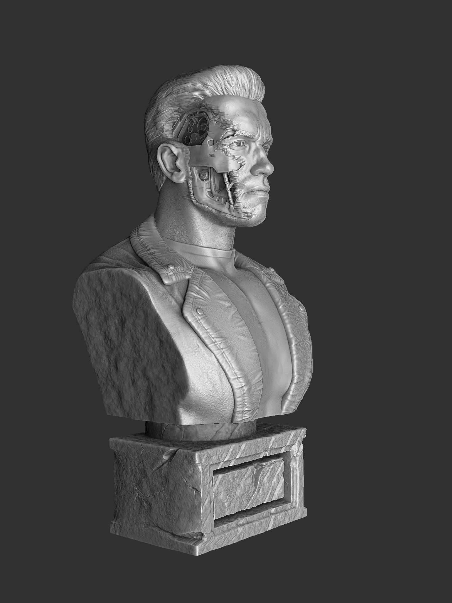 Terminator T-800 BUST 2 options for 3D printing STL 3D print model_40