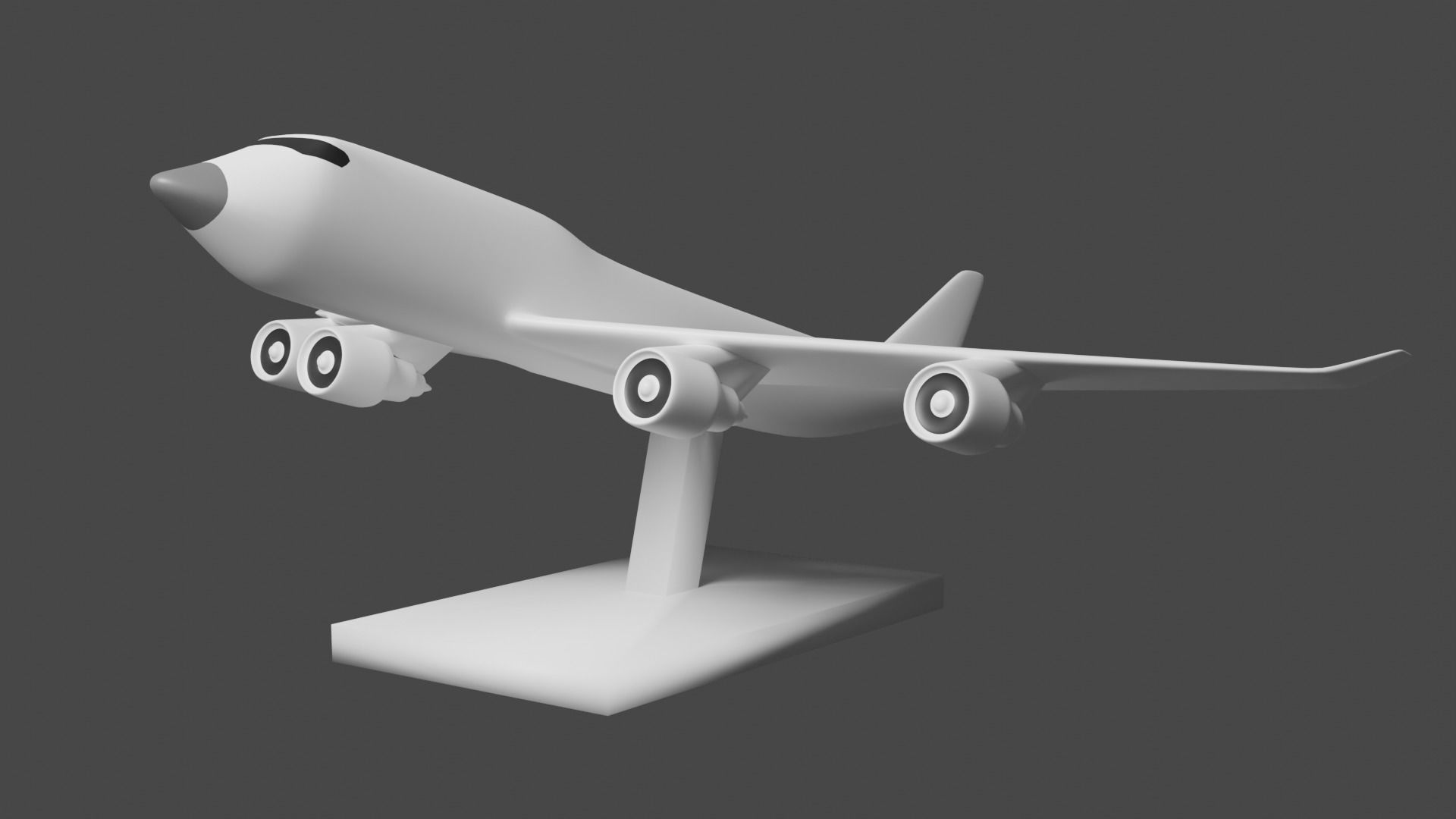 Miniature Simple Plane Boieng 747 to Personalize 3D print model_1