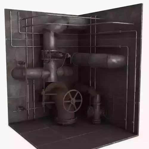 Industrial Pipes v2 Low-poly 3D model