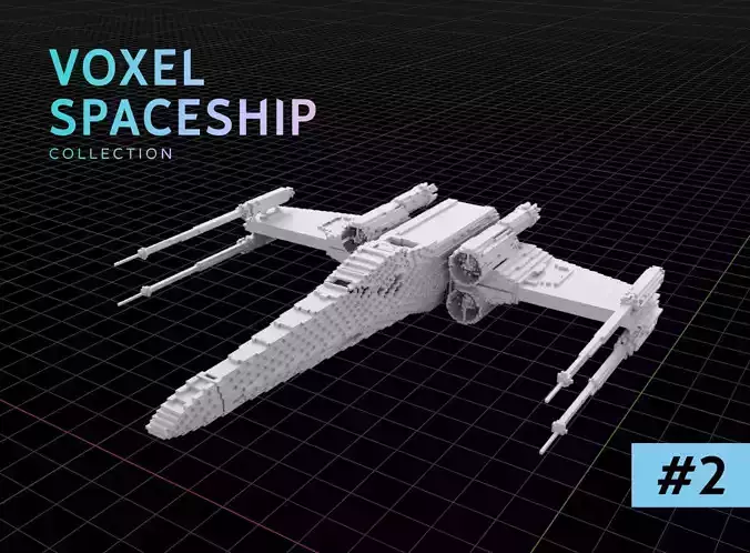 3D VOXEL SPACESHIP Collection 2